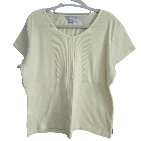 ROYAL ROBBINS Yellow  Cotton Ribbed Short Sleeve XL - Picture 1 of 3